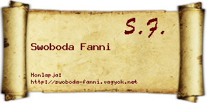 Swoboda Fanni névjegykártya